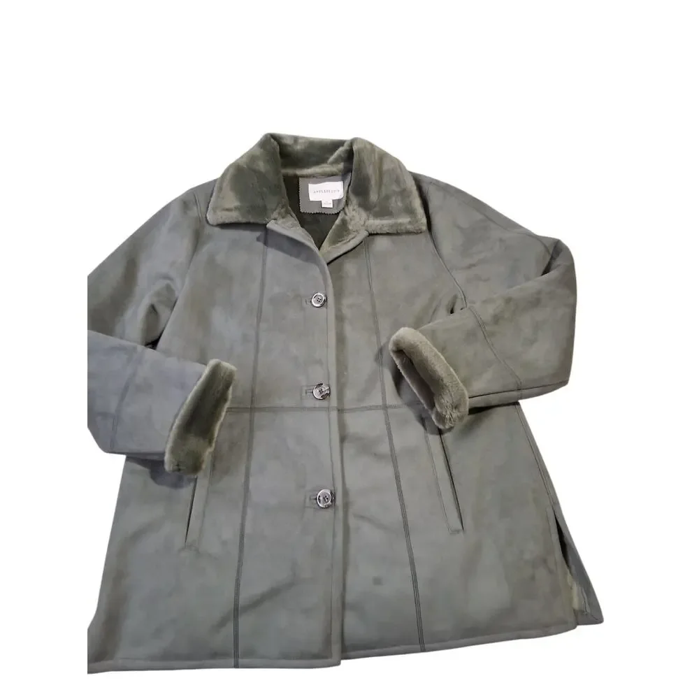 Appleseeds Faux Suede Women's‎ size XL Plush Lined Chunky Cozycore Winter Coat